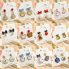 1 Pair Cute Bear Heart Shape Bow Knot Alloy Women's Earrings