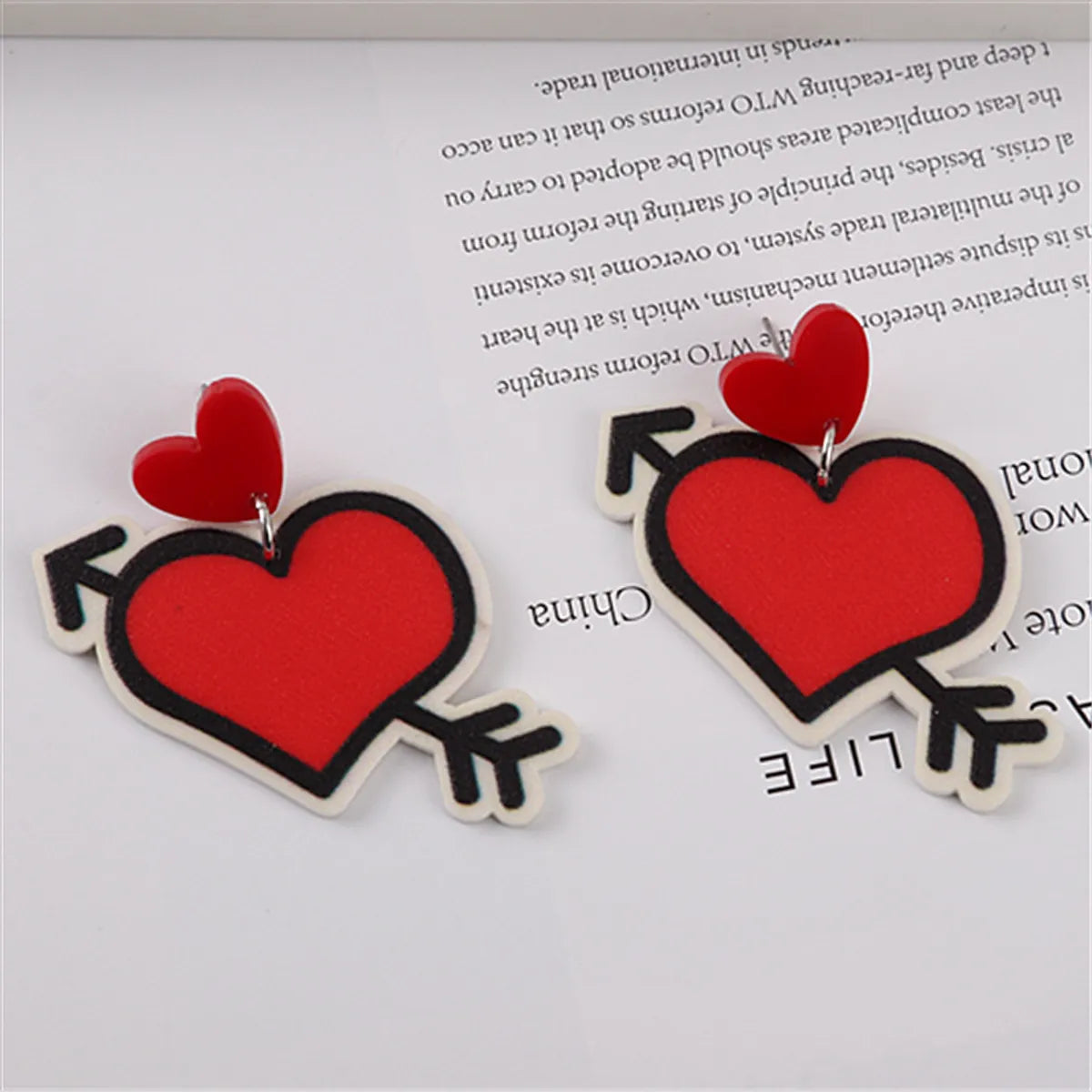 1 Pair Cute Bear Heart Shape Rose Arylic Christmas Valentine's Day Women's Drop Earrings