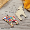 1 Pair Cute Book Animal Wood Silver Plated Drop Earrings