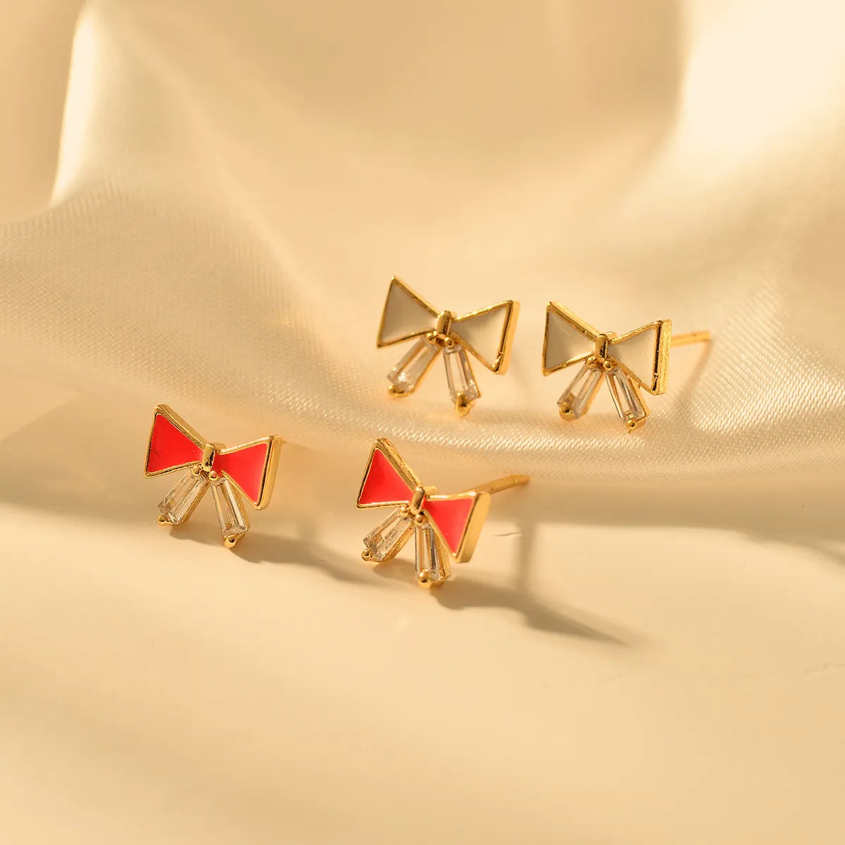 1 Pair Cute Bow Knot Alloy Ear Studs