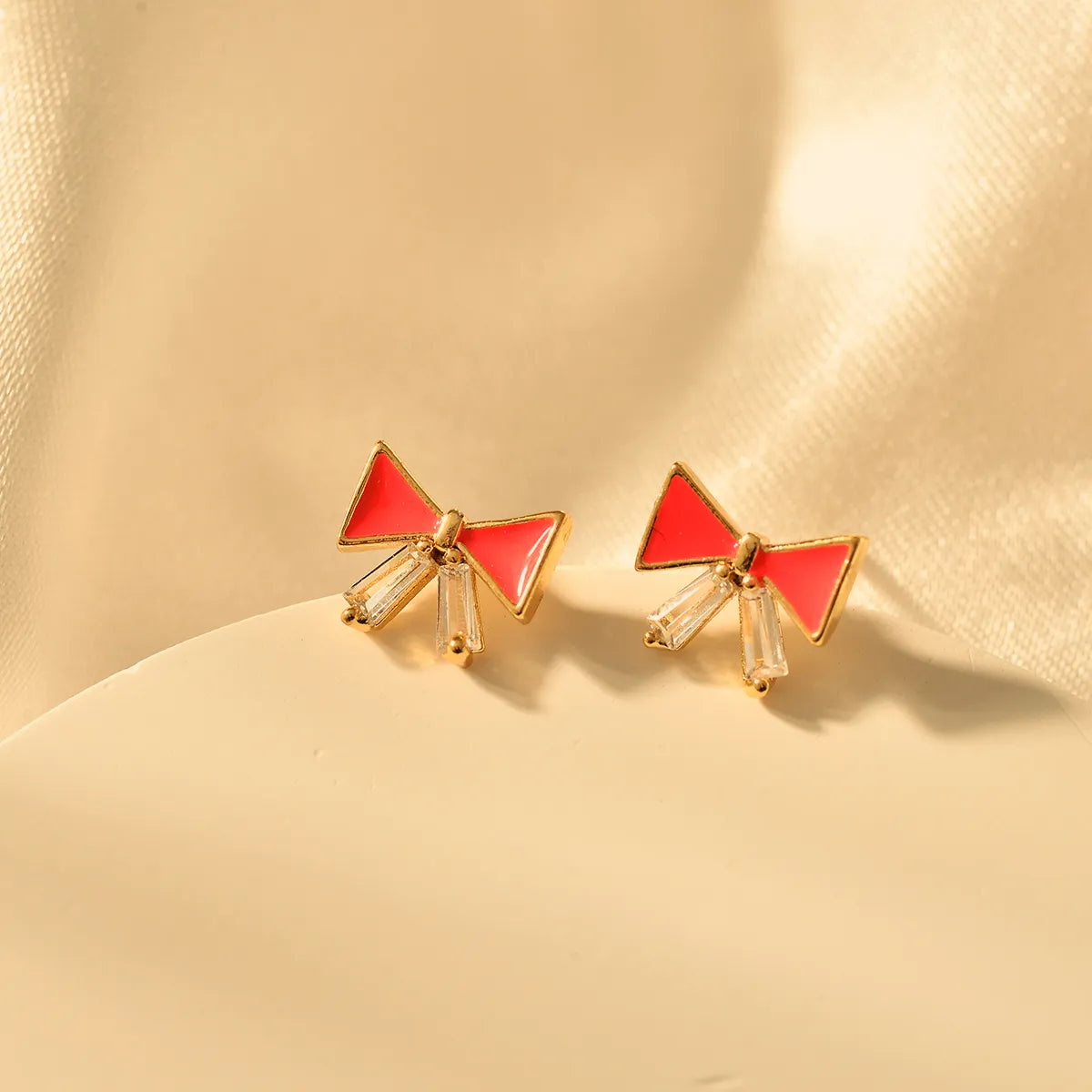 1 Pair Cute Bow Knot Alloy Ear Studs