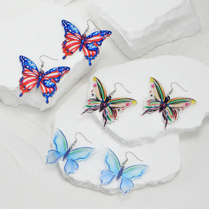 1 Pair Cute Butterfly Arylic Drop Earrings