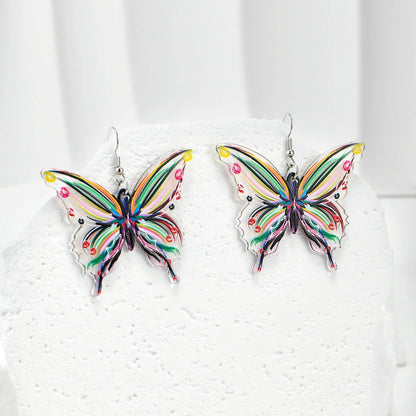 1 Pair Cute Butterfly Arylic Drop Earrings