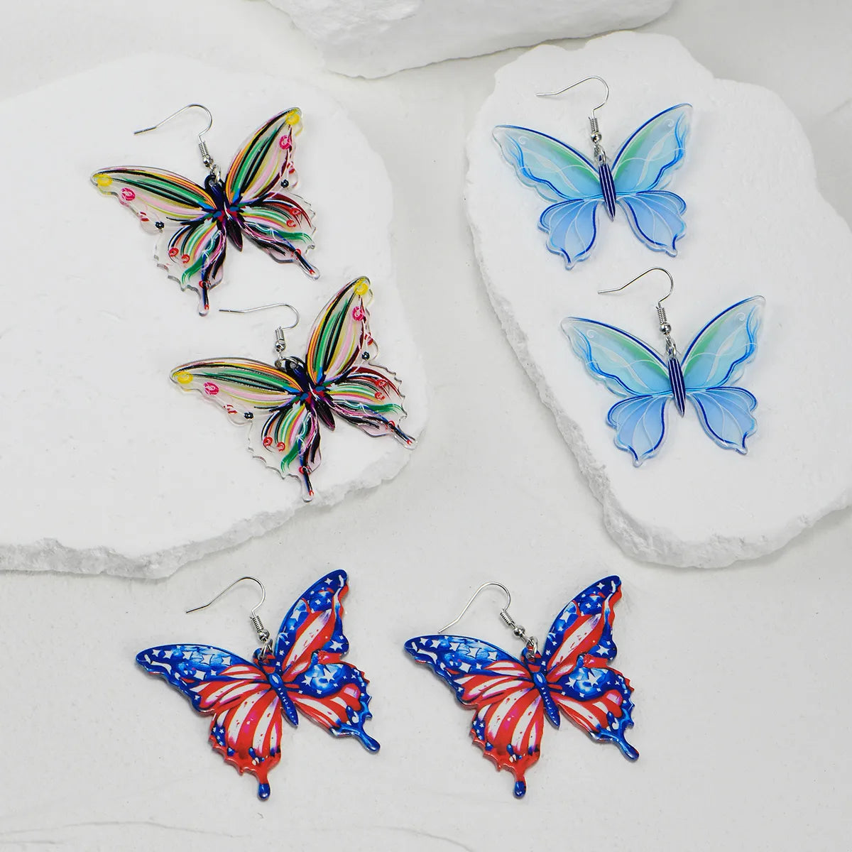 1 Pair Cute Butterfly Arylic Drop Earrings