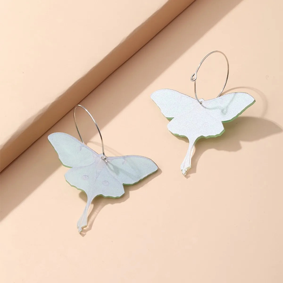 1 Pair Cute Butterfly Plating Arylic Alloy Hoop Earrings