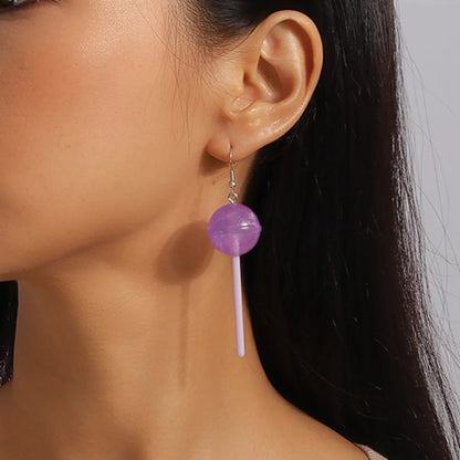 1 Pair Cute Candy Plastic Zinc Alloy Drop Earrings