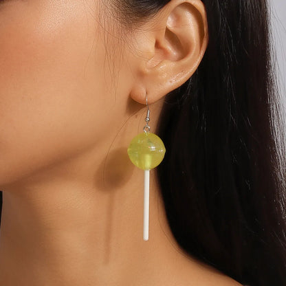 1 Pair Cute Candy Plastic Zinc Alloy Drop Earrings