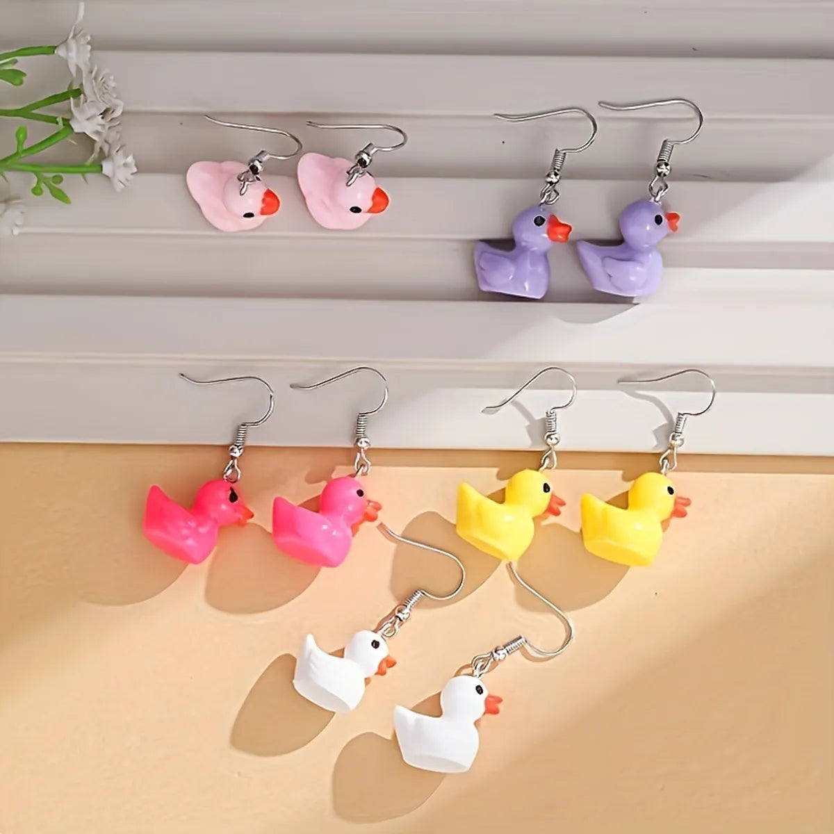 1 Pair Cute Cartoon Resin Drop Earrings