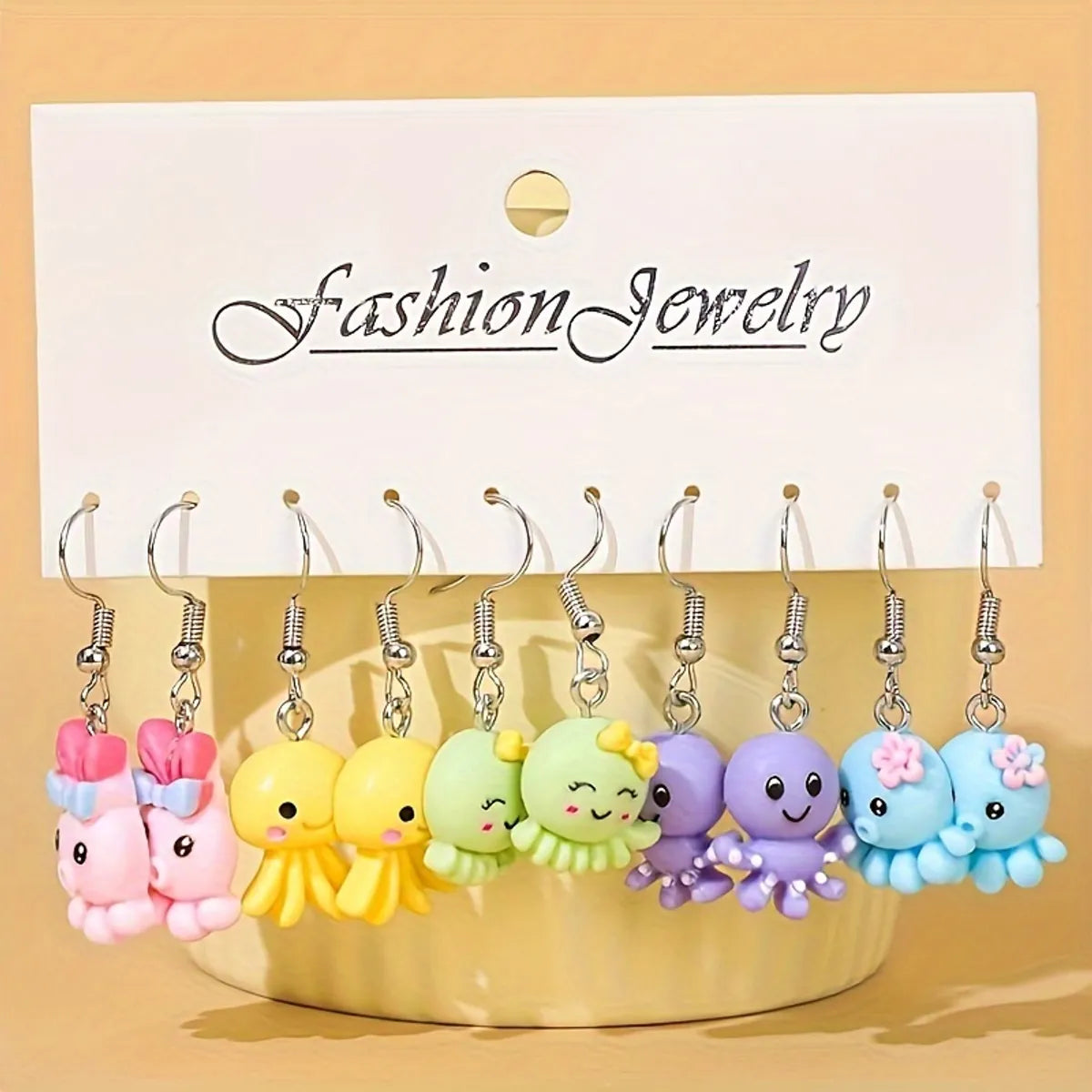 1 Pair Cute Cartoon Resin Drop Earrings