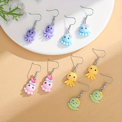 1 Pair Cute Cartoon Resin Drop Earrings