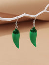 1 Pair Cute Chili Epoxy Synthetic Resin Drop Earrings