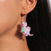 1 Pair Cute Christmas Hat Christmas Tree Dinosaur Zinc Alloy Drop Earrings