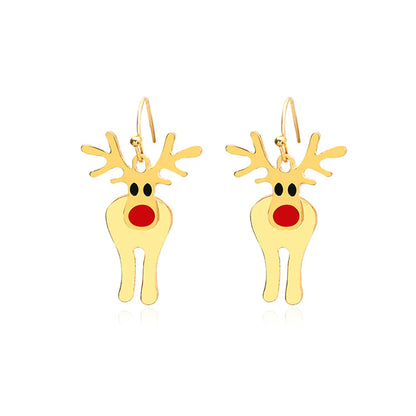 1 Pair Cute Christmas Hat Christmas Tree Santa Claus Plating Alloy Drop Earrings