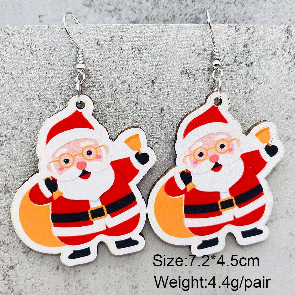 1 Pair Cute Christmas Hat Christmas Tree Santa Claus Wood Ear Hook