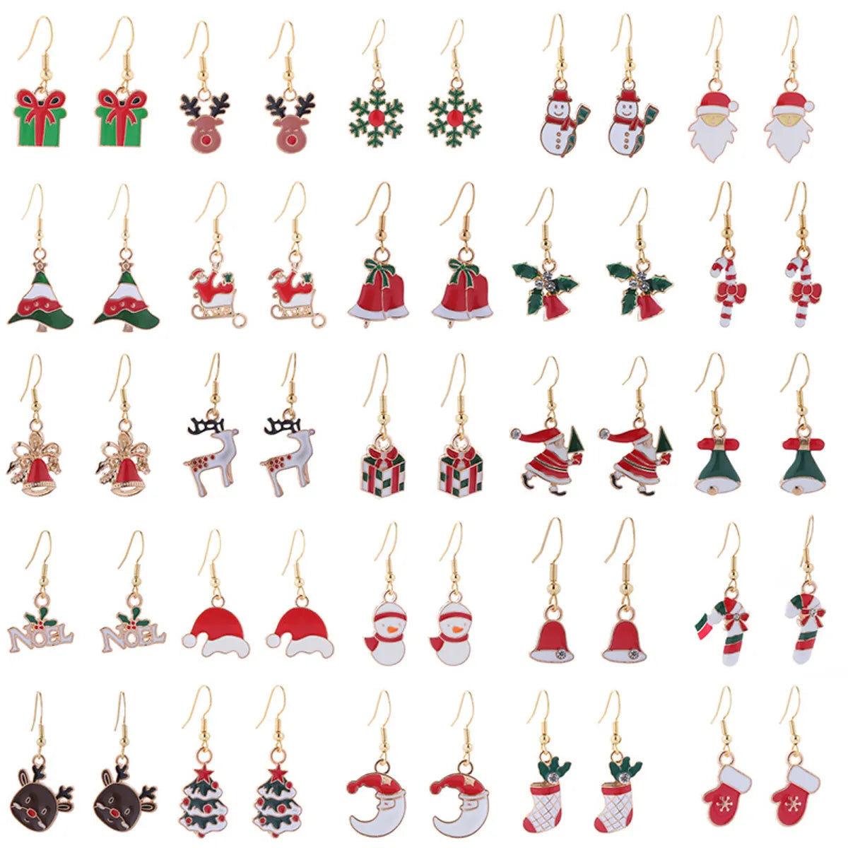 1 Pair Cute Christmas Hat Santa Claus Christmas Socks Plating Alloy Ear Hook