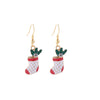 1 Pair Cute Christmas Hat Santa Claus Christmas Socks Plating Alloy Ear Hook