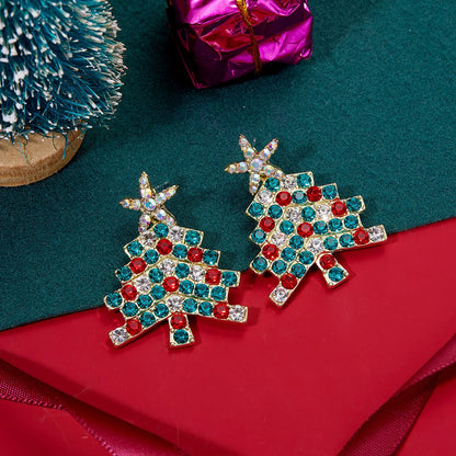 1 Pair Cute Christmas Tree Alloy Drop Earrings