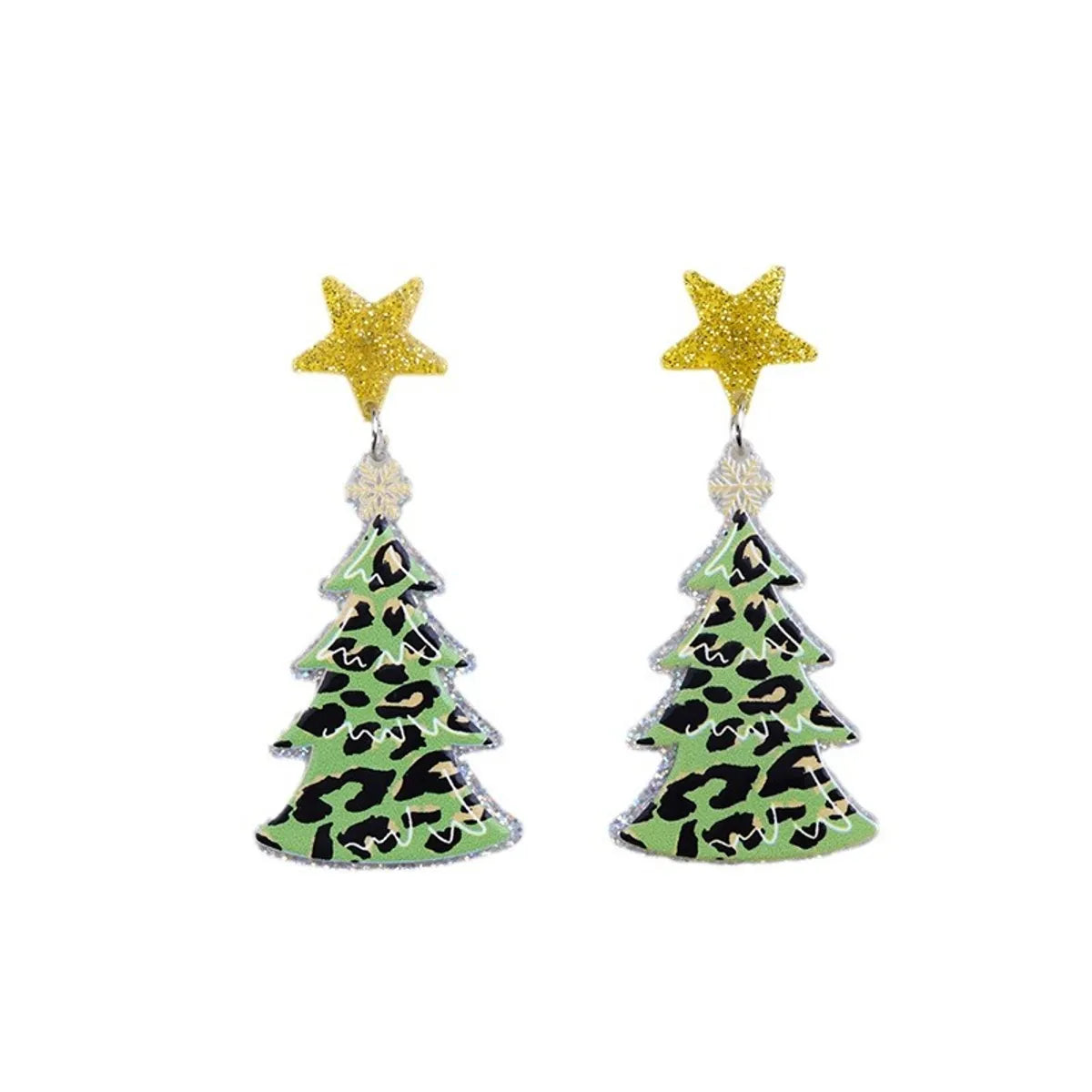 1 Pair Cute Christmas Tree Arylic Drop Earrings