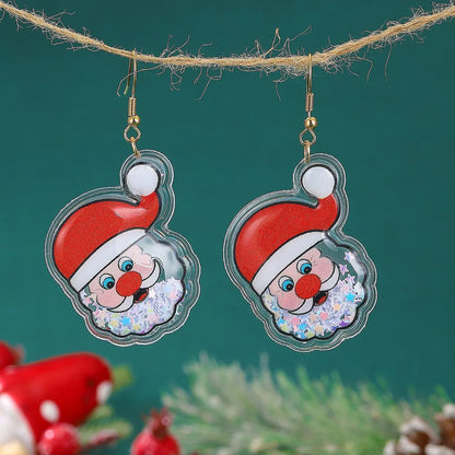 1 Pair Cute Christmas Tree Elk Plating Plastic Drop Earrings