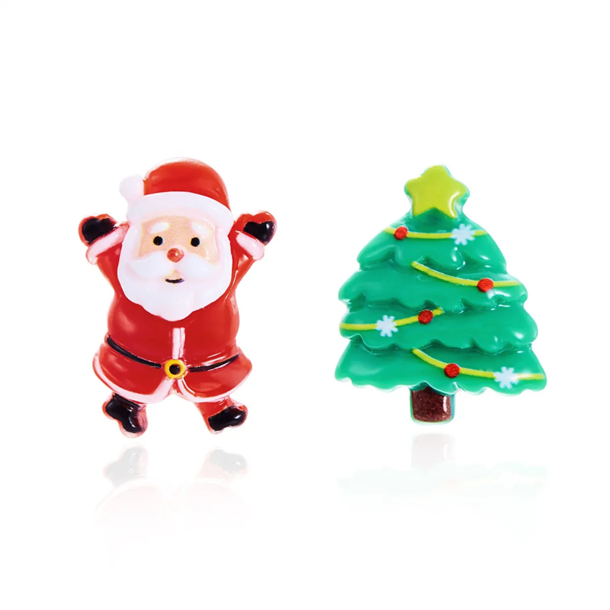 1 Pair Cute Christmas Tree Santa Claus Gingerbread Plating Arylic Ear Studs