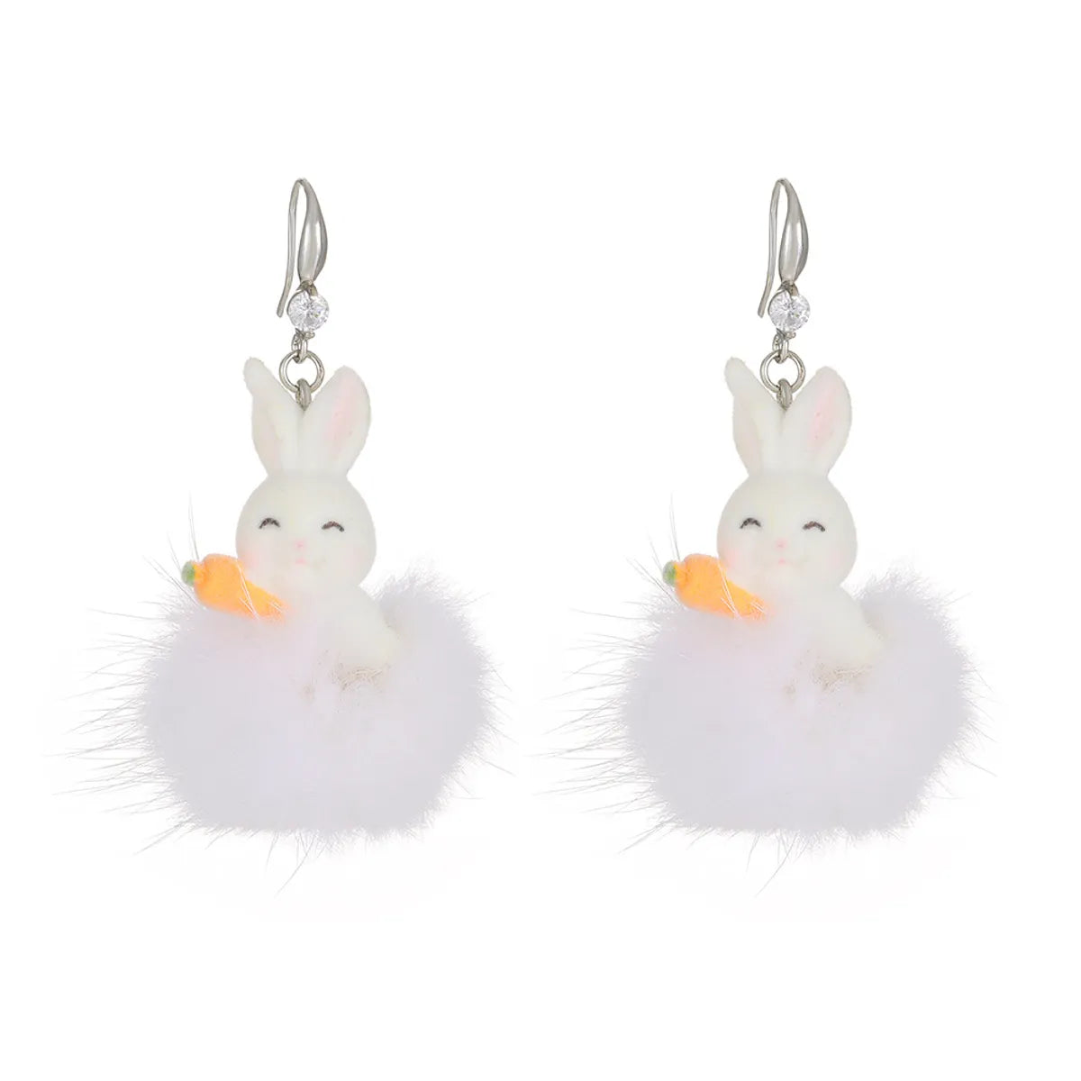 1 Pair Cute Classic Style Rabbit Resin Drop Earrings