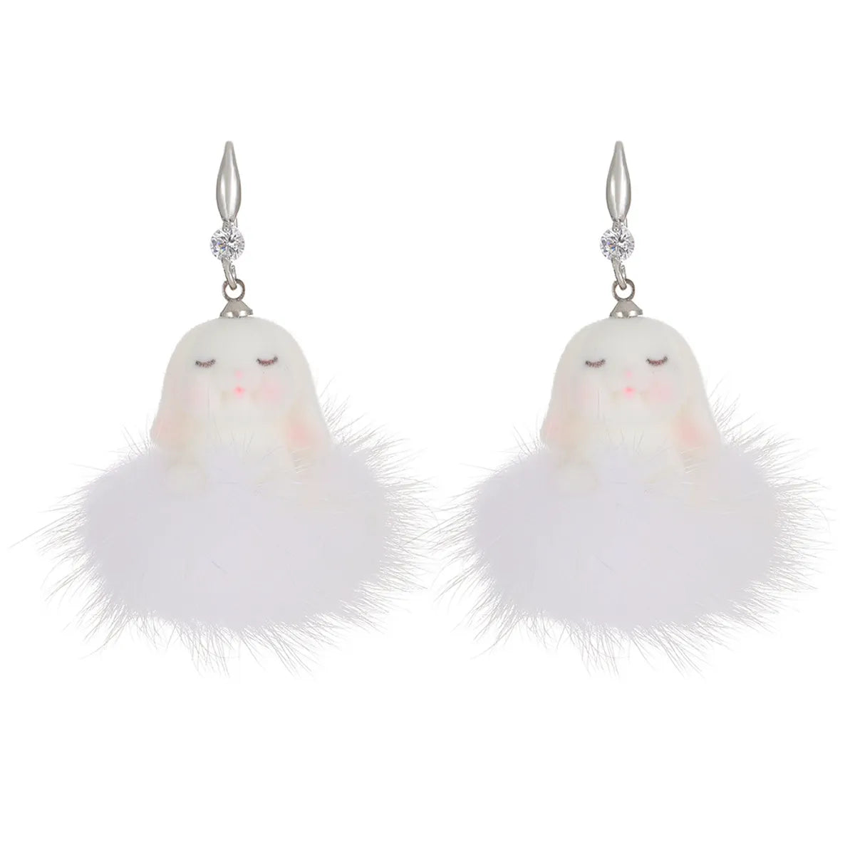 1 Pair Cute Classic Style Rabbit Resin Drop Earrings