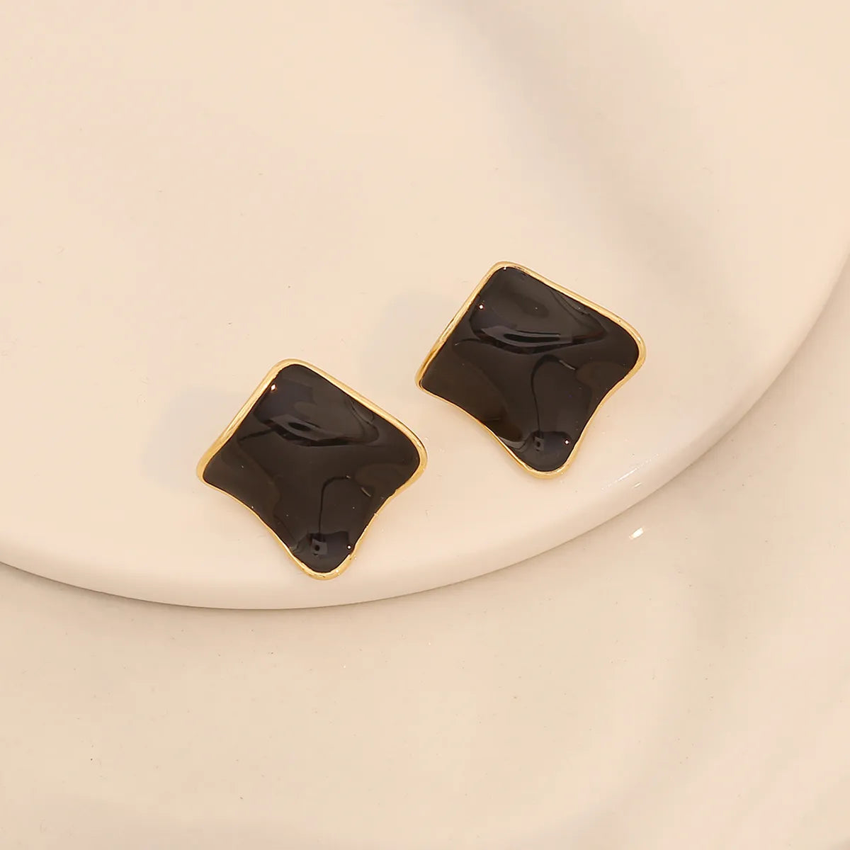 1 Pair Cute Commute Flower Irregular Enamel 304 Stainless Steel 18K Gold Plated Ear Studs