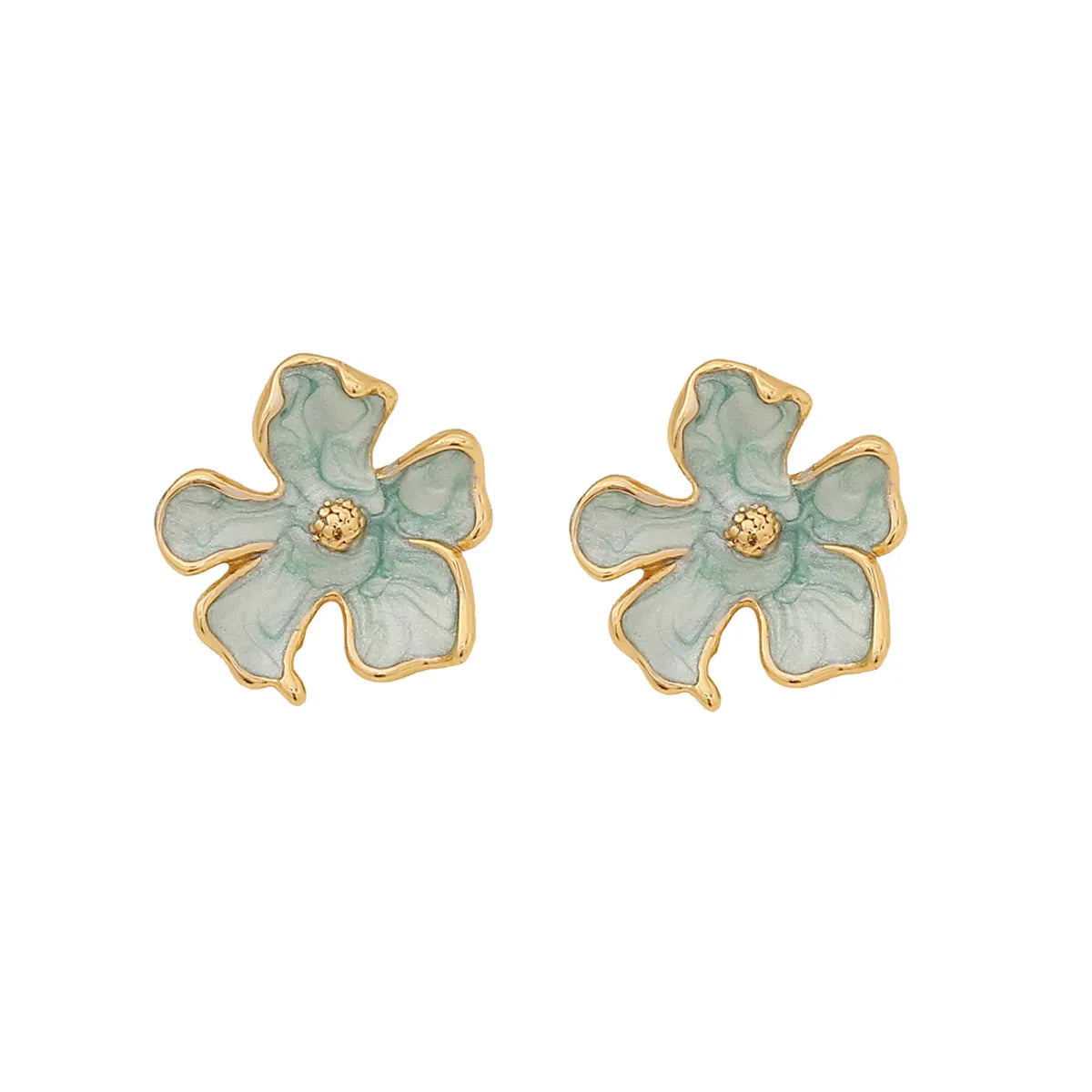 1 Pair Cute Commute Flower Irregular Enamel 304 Stainless Steel 18K Gold Plated Ear Studs