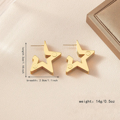 1 Pair Cute Commute Star Copper Alloy Ear Studs