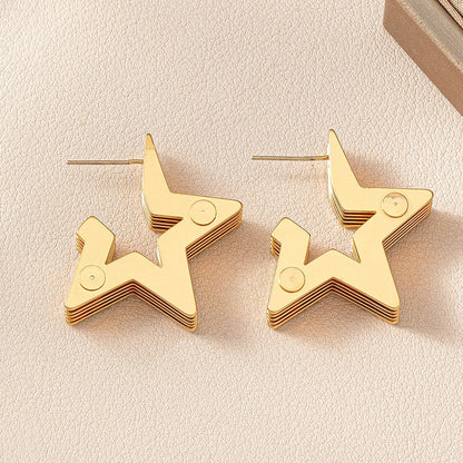 1 Pair Cute Commute Star Copper Alloy Ear Studs