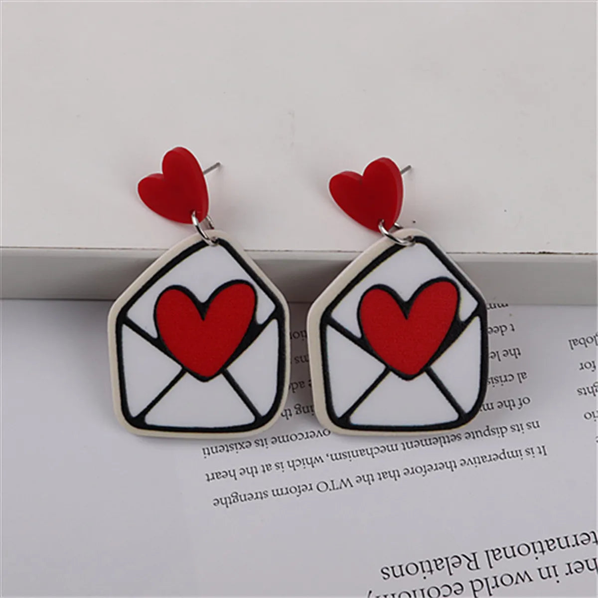 1 Pair Cute Cup Heart Shape Arylic Women's Drop Earrings