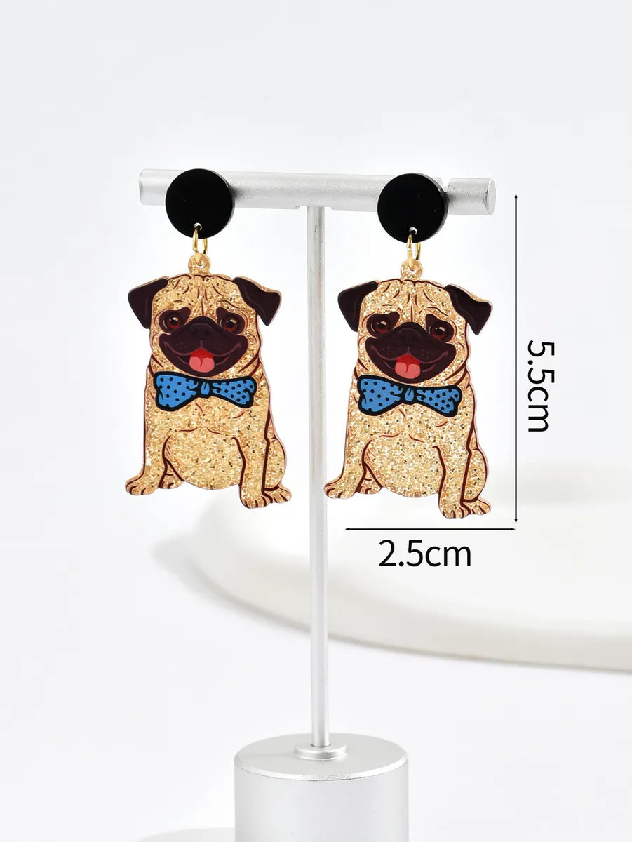 1 Pair Cute Dog Arylic Drop Earrings