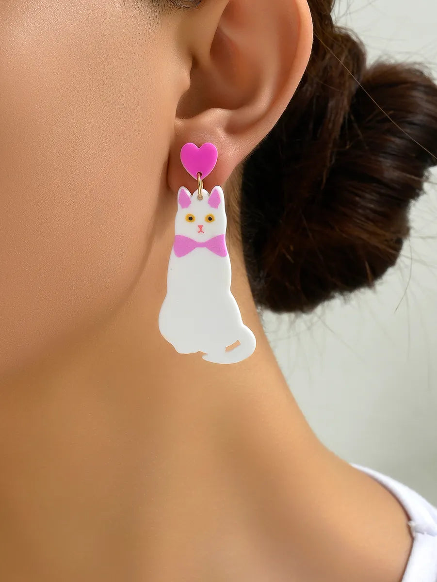 1 Pair Cute Dog Arylic Drop Earrings