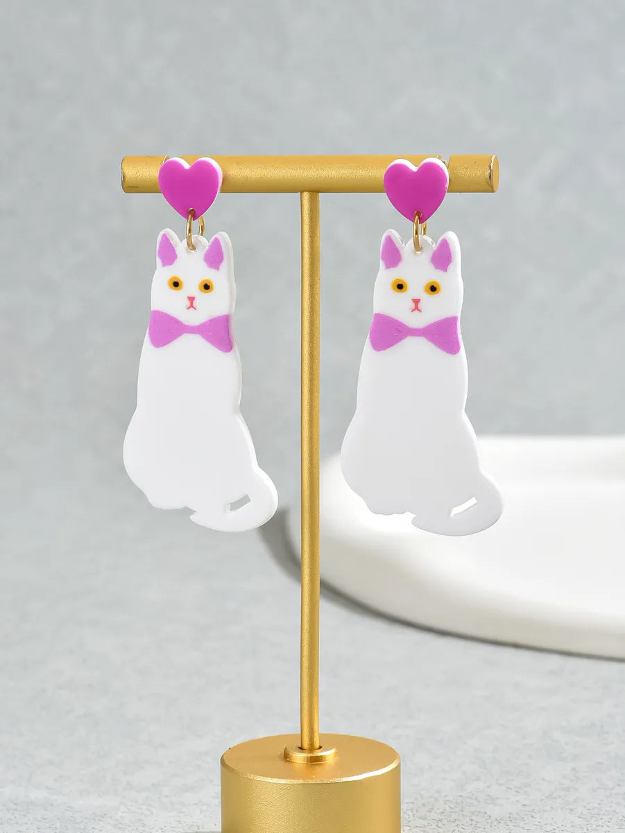 1 Pair Cute Dog Arylic Drop Earrings