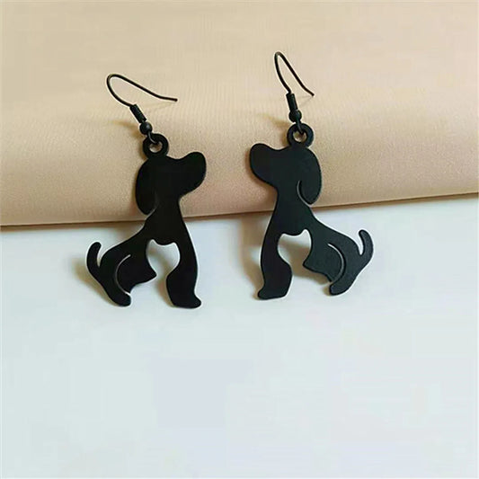 1 Pair Cute Dog Iron Drop Earrings