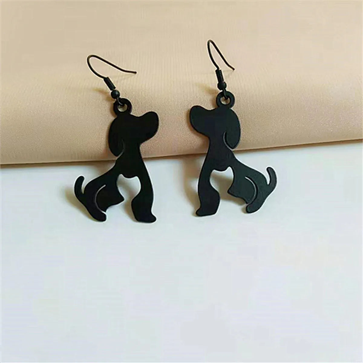 1 Pair Cute Dog Iron Drop Earrings