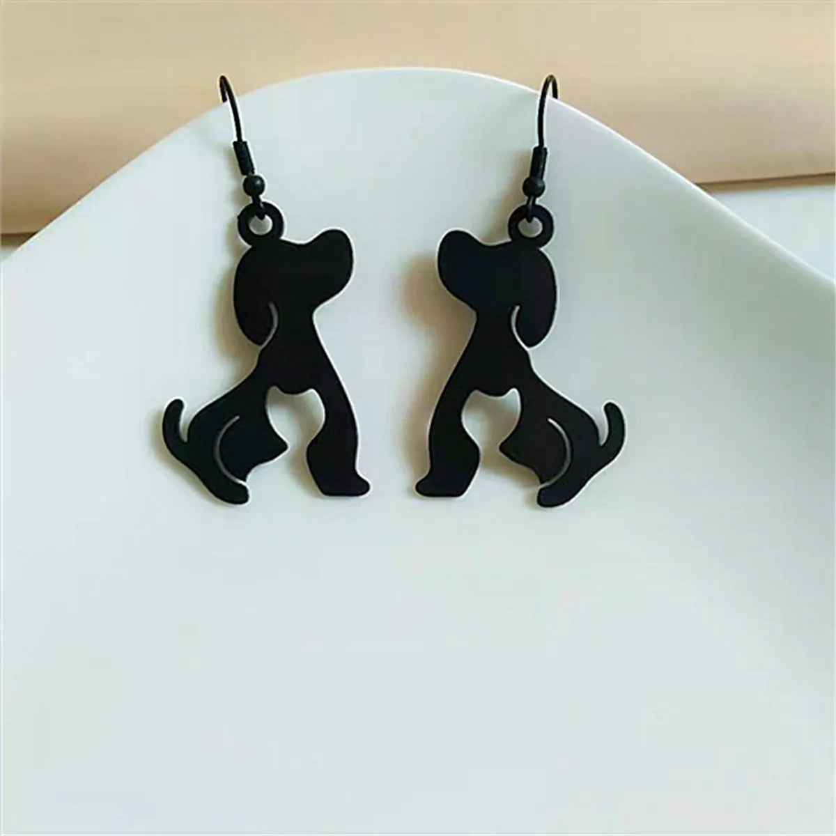 1 Pair Cute Dog Iron Drop Earrings