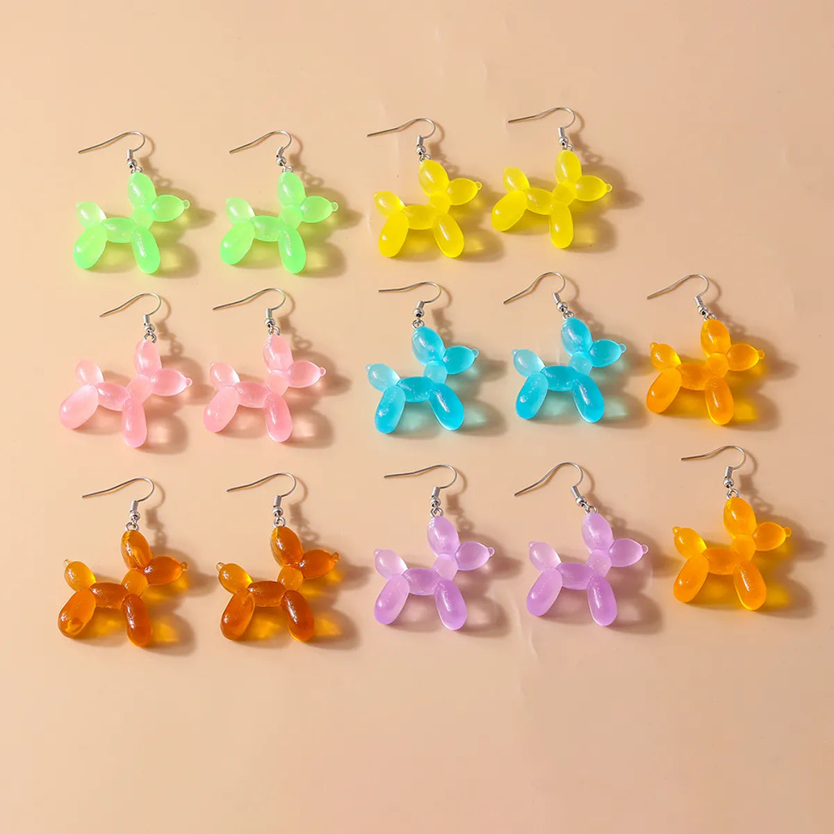 1 Pair Cute Dog Synthetic Resin Drop Earrings