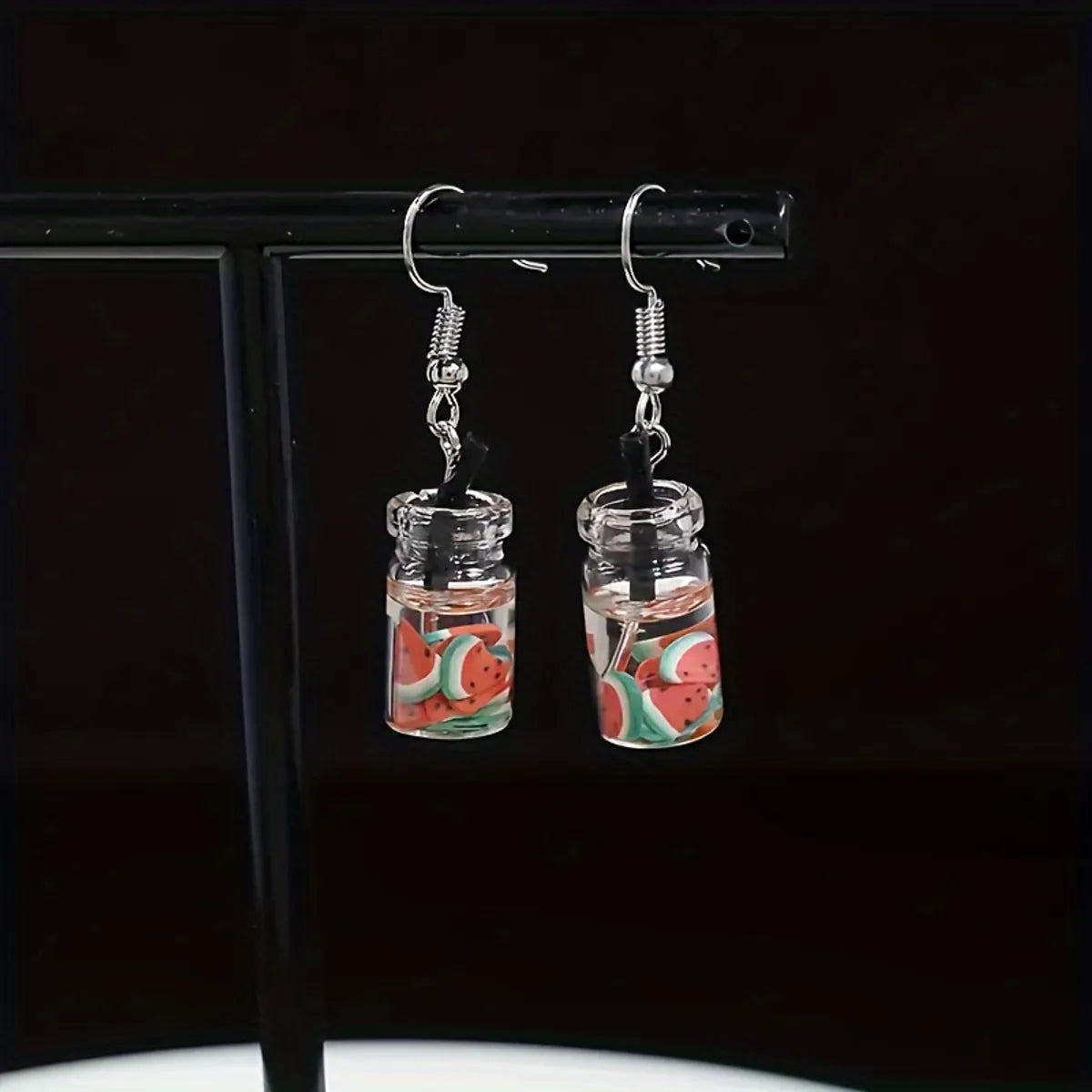 1 Pair Cute Drink Resin Drop Earrings