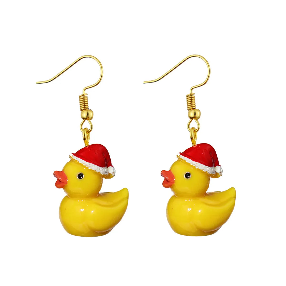 1 Pair Cute Duck Plastic Drop Earrings