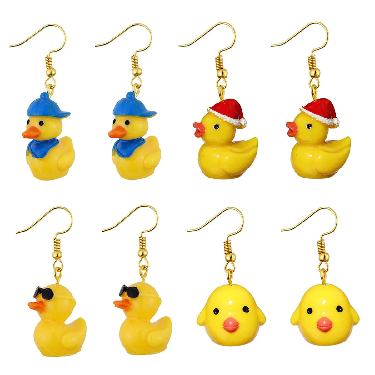 1 Pair Cute Duck Plastic Drop Earrings