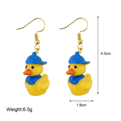 1 Pair Cute Duck Plastic Drop Earrings