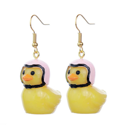 1 Pair Cute Duck Plastic Drop Earrings