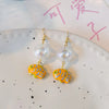 1 Pair Cute Fish Patchwork Arylic Glass Ceramics Drop Earrings