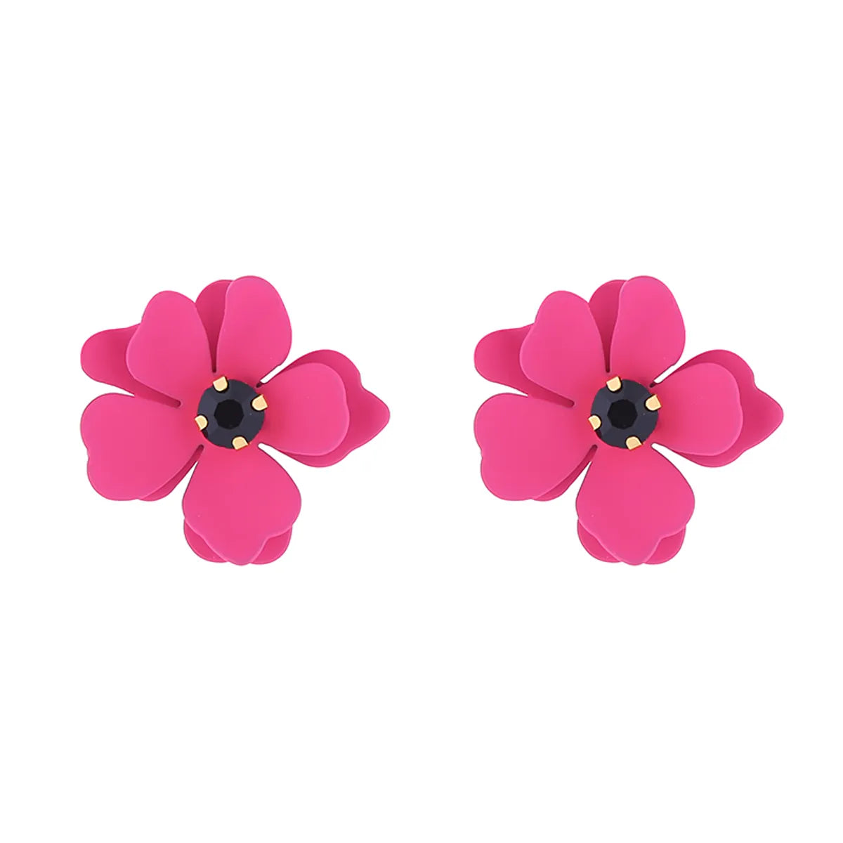 1 Pair Cute Flower Inlay Alloy Rhinestones Ear Studs