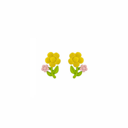 1 Pair Cute Flower Plating Alloy Ear Studs