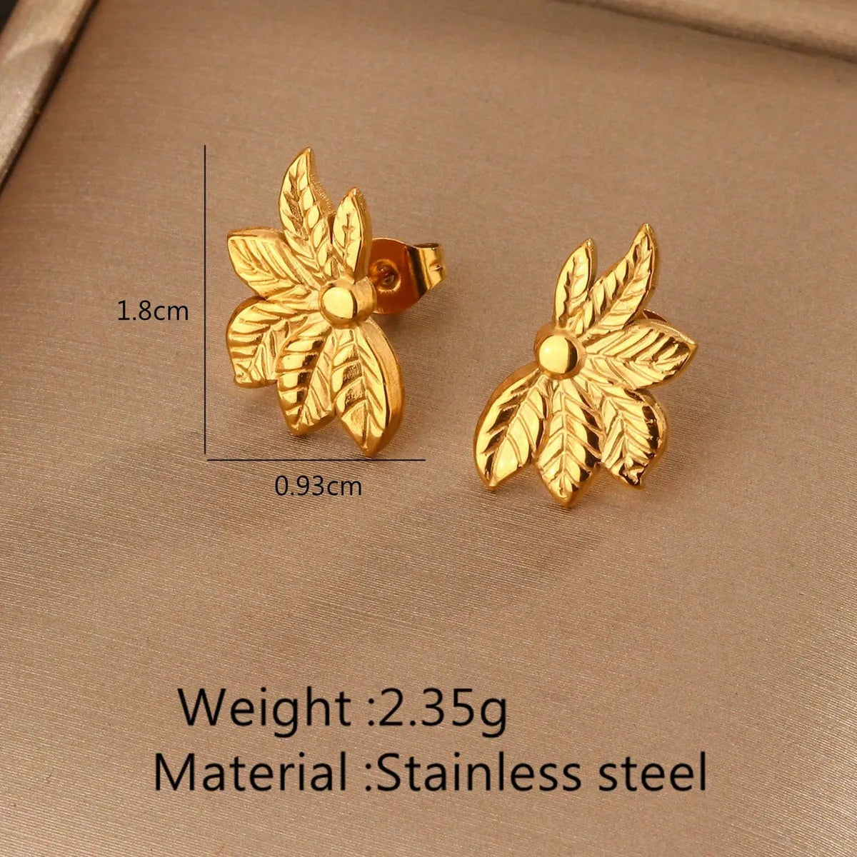 1 Pair Cute Flower Polishing 304 Stainless Steel 18K Gold Plated Ear Studs