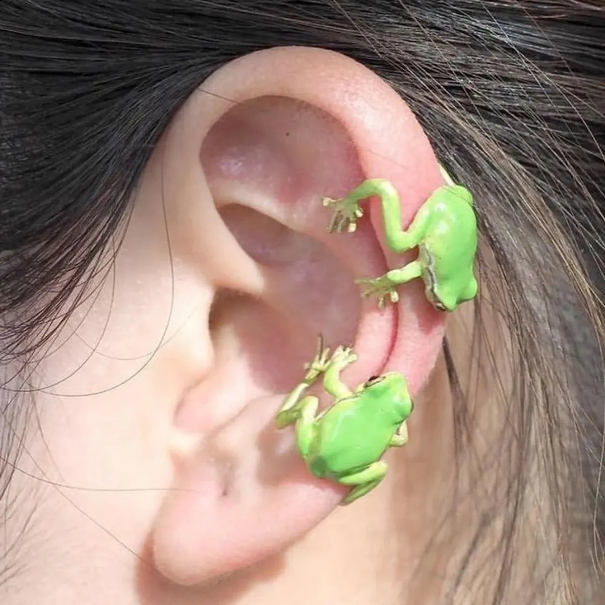 1 Pair Cute Frog Enamel Alloy Ear Studs