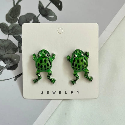 1 Pair Cute Frog Enamel Alloy Ear Studs