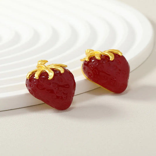 1 Pair Cute Fruit Alloy Ear Studs